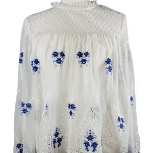 After Market Lace Floral Blouse